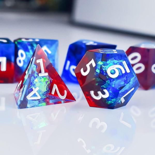  RULE DICE -  Resin dice Red&Blue Resin Dice