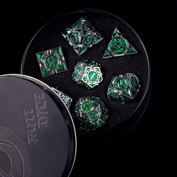  RULE DICE -  Heavy Metal Dice Light Green Weighted Metal Dice