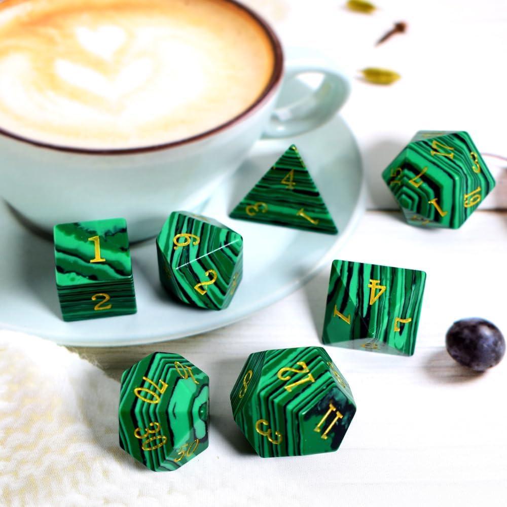  RULE DICE -  Gemstone dice Malachite Dice