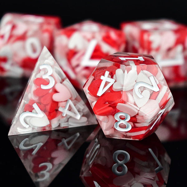  RULE DICE -  Resin dice Love Heart Resin Dice