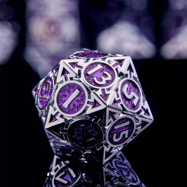  RULE DICE -  Heavy Metal Dice Purple Weighted Metal Dice