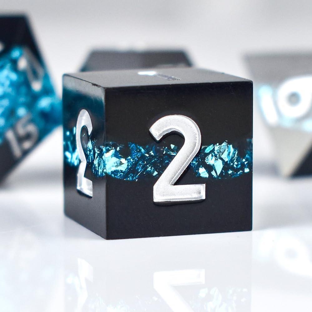  RULE DICE -  Resin dice Blue Powder Resin Dice