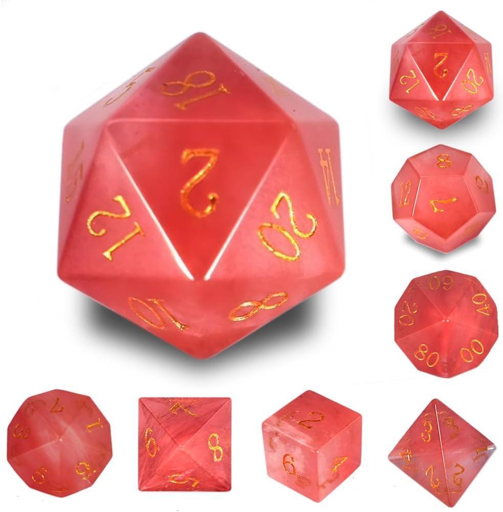  RULE DICE -  Gemstone dice Red Watermelon Stone Dice