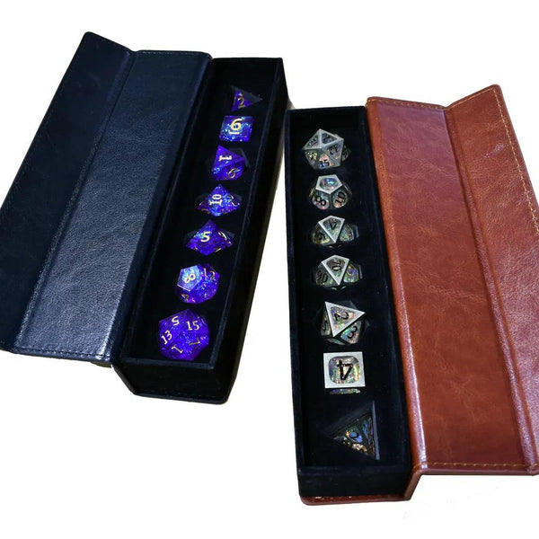  RULE DICE -  Dice Box & Tray Rectangular Leather Dice Box