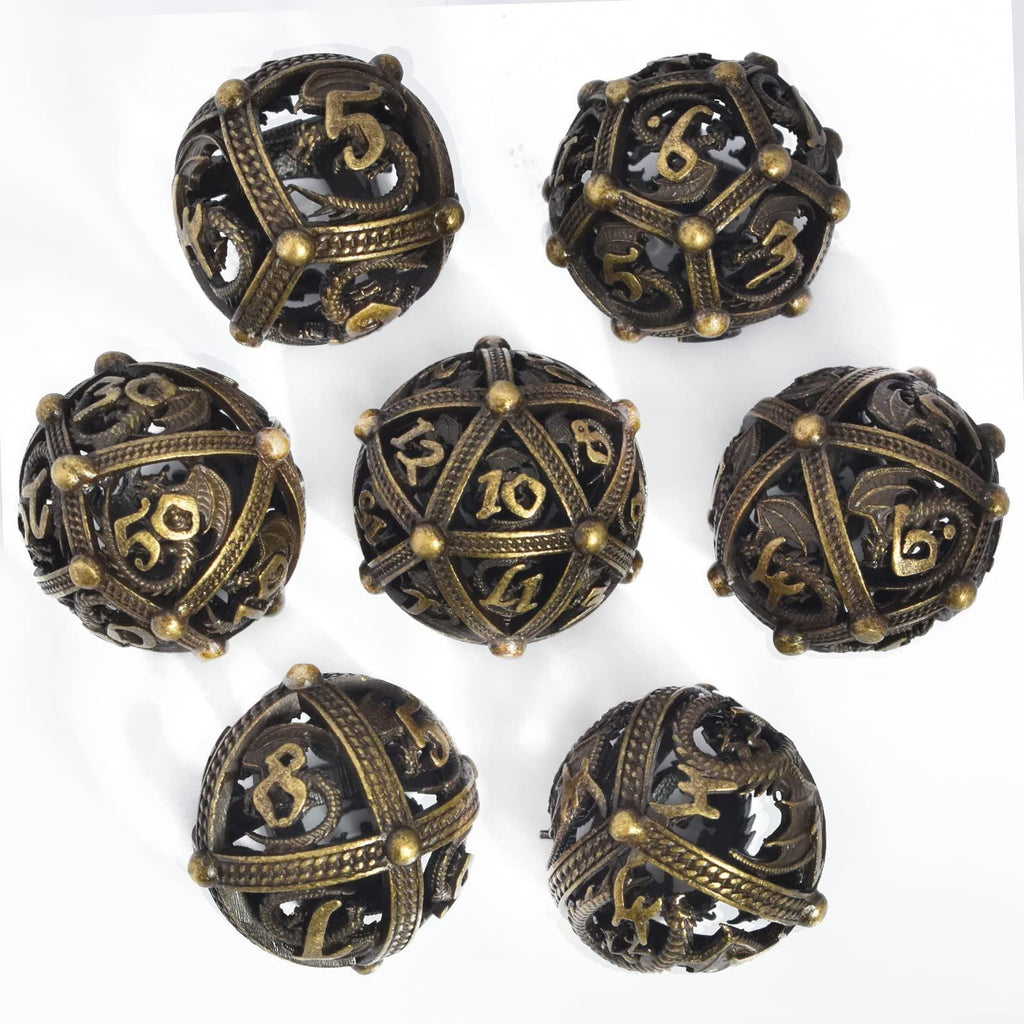  RULE DICE -  Hollow Metal Dice Bronze Dragon Hollow Dice