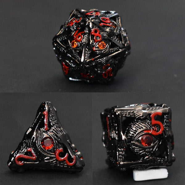  RULE DICE -  Metal & Gemstone Dice Dark Ruby Dice