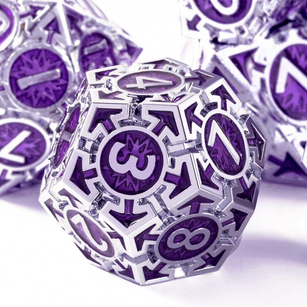  RULE DICE -  Heavy Metal Dice Purple Weighted Metal Dice