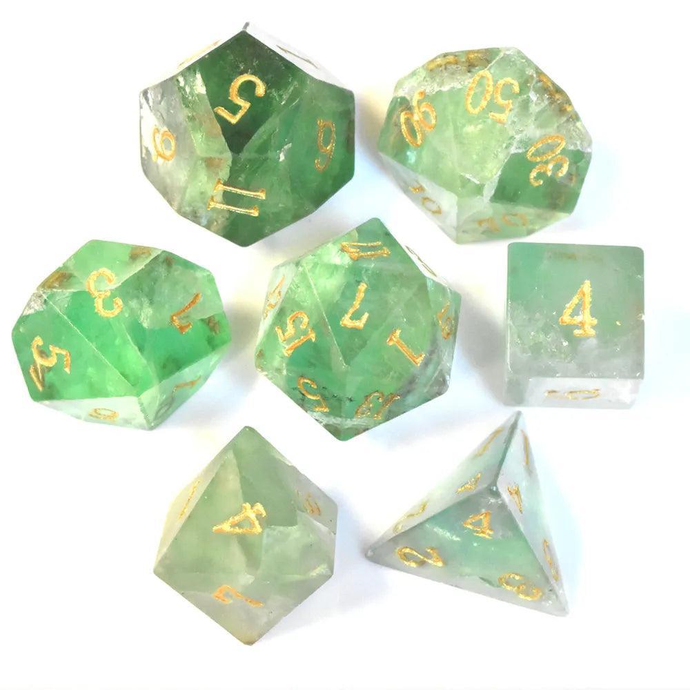  RULE DICE -  Gemstone dice Green Fluorite Gemstone Dice