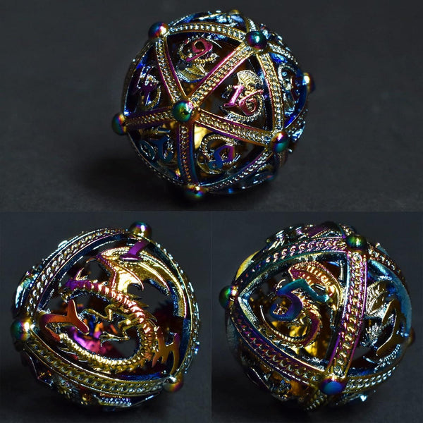  RULE DICE -  Hollow Metal Dice Colorful Dragon Hollow Dice