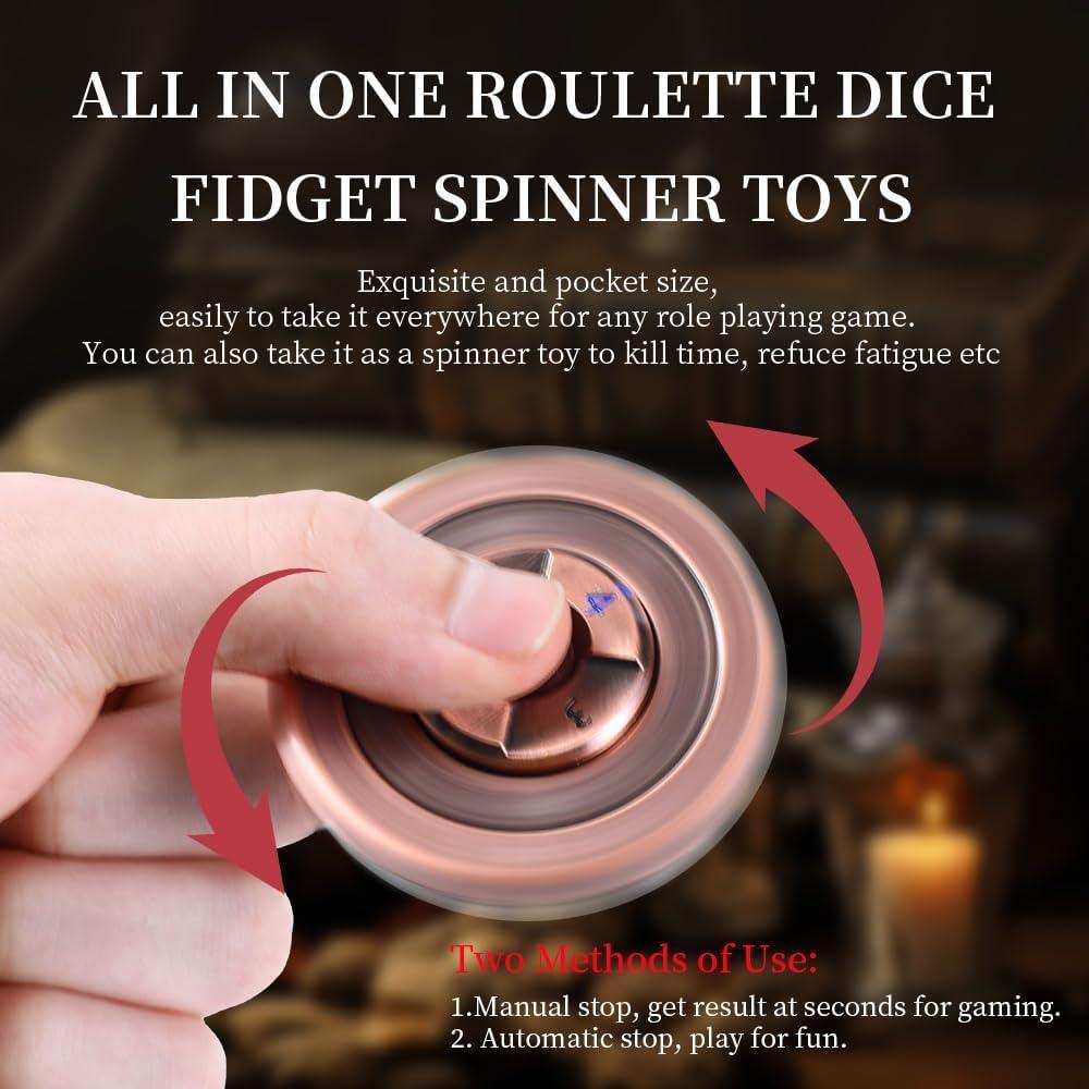 Ancient Bronze 2-in-1 DND Dice & Fidget Spinner Set - RULE DICE