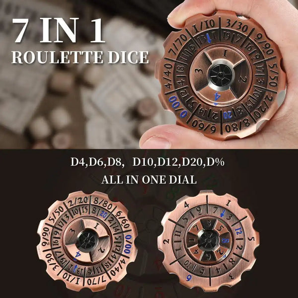 Ancient Bronze 2-in-1 DND Dice & Fidget Spinner