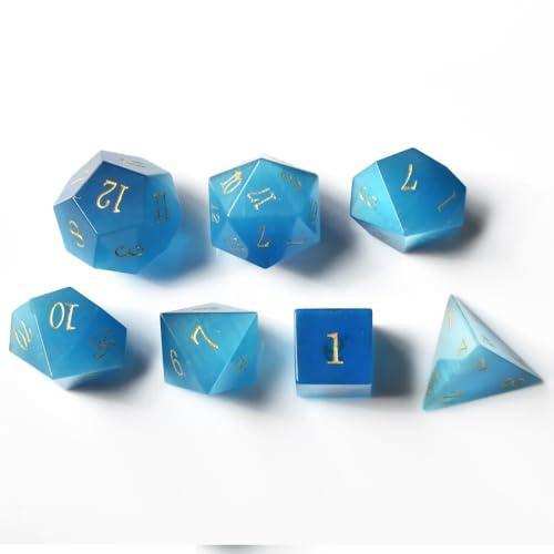 Aqua Blue Cat's Eye Dice Set - RULE DICE