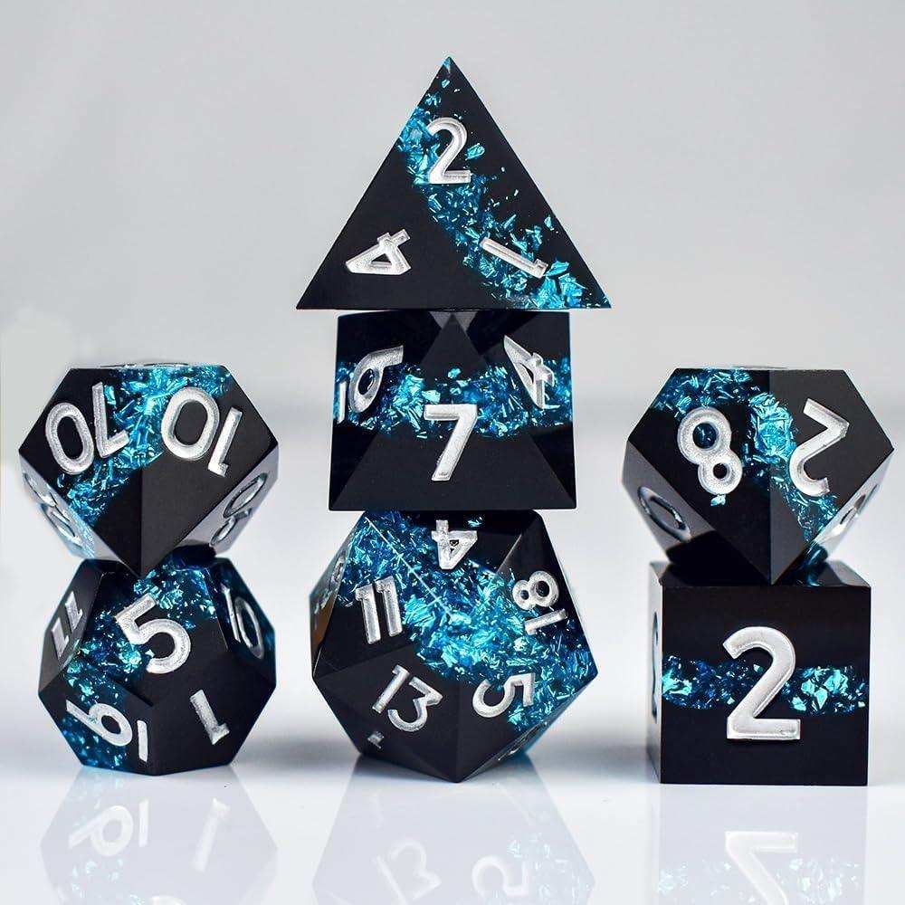 Azure Stellar Stream Resin Dice Set - RULE DICE