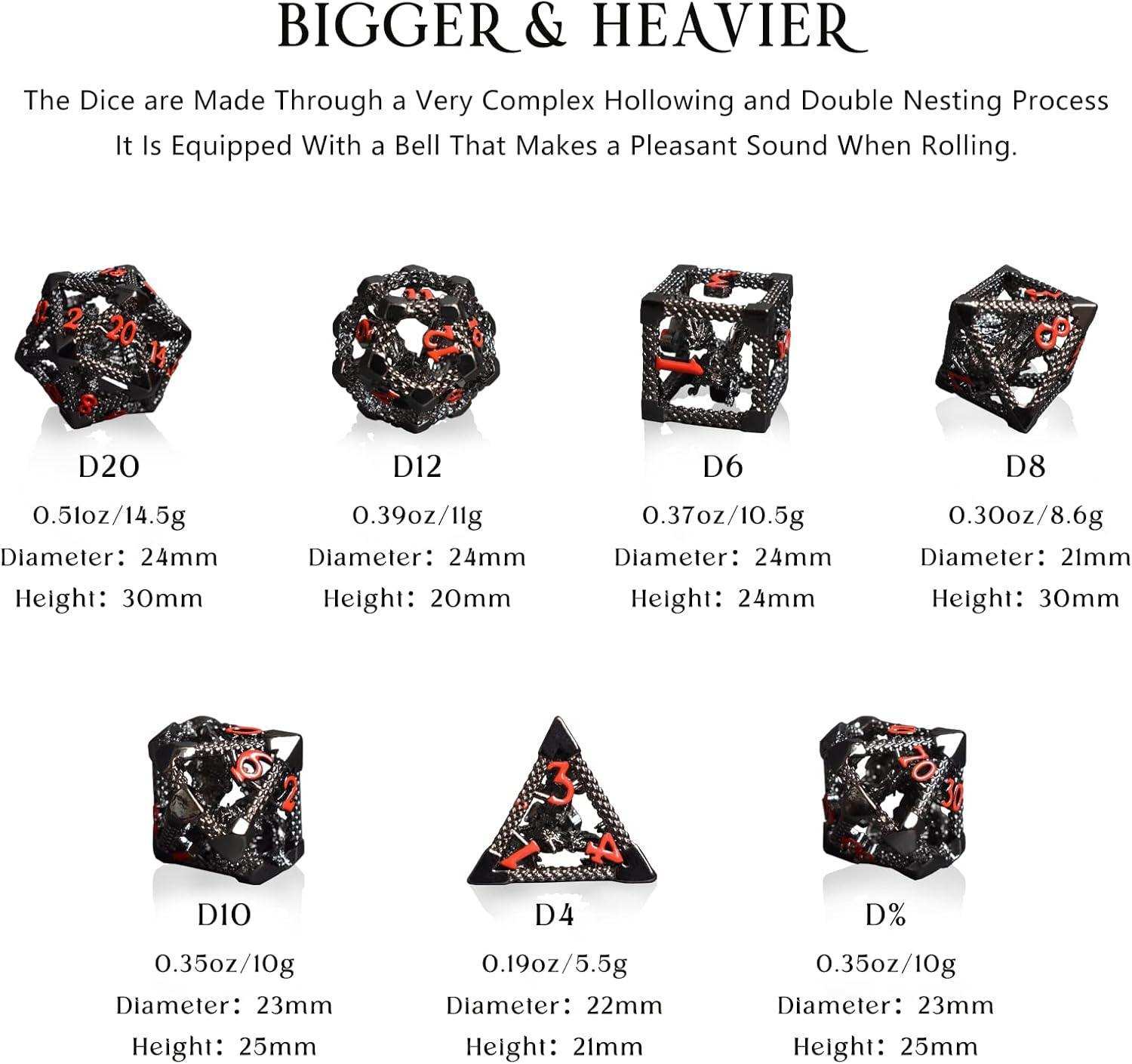 Black Green Hollow Dragon Dice Set - RULE DICE