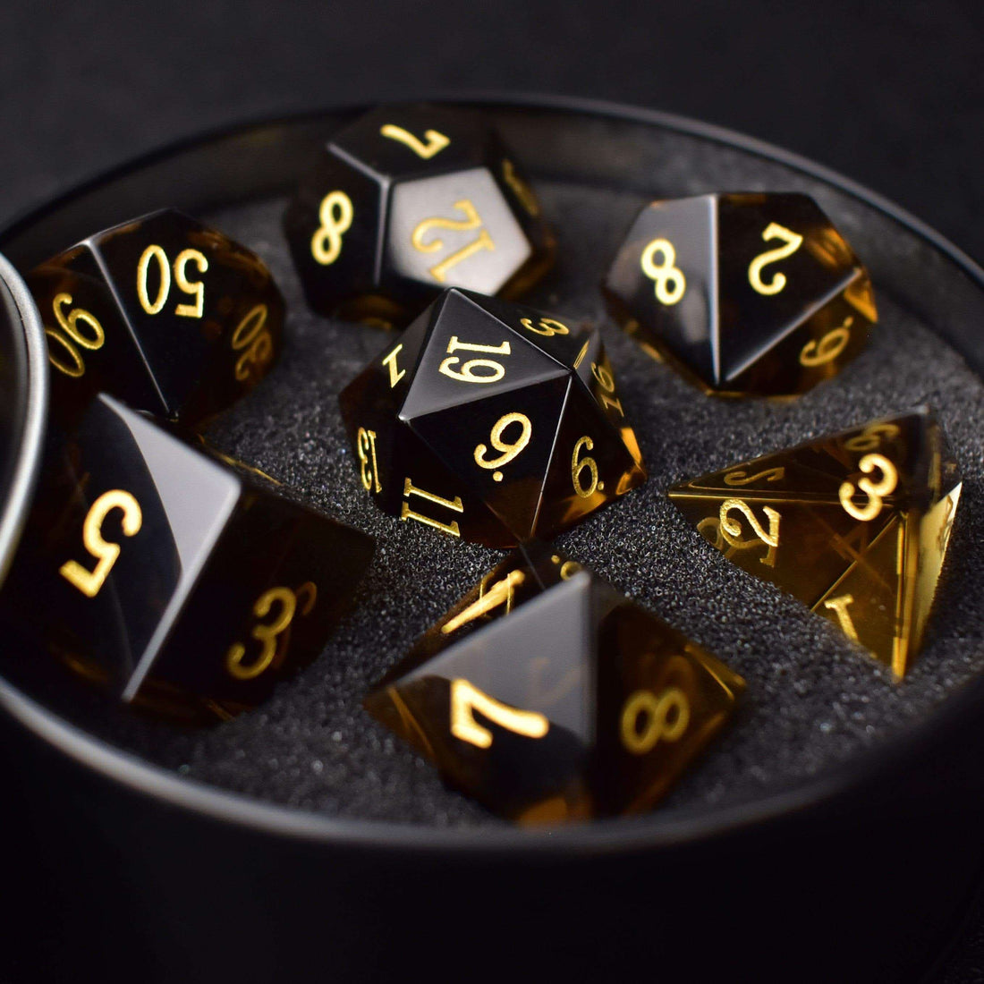 Black Tea Crystal Dice Set - RULE DICE