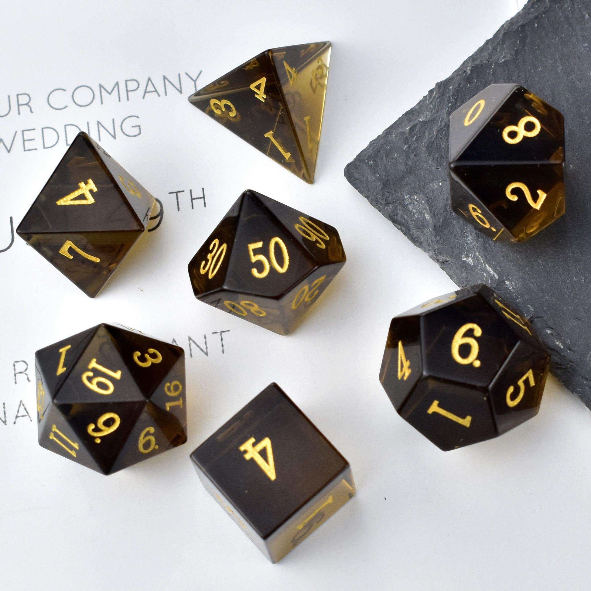 Black Tea Crystal Dice Set - RULE DICE