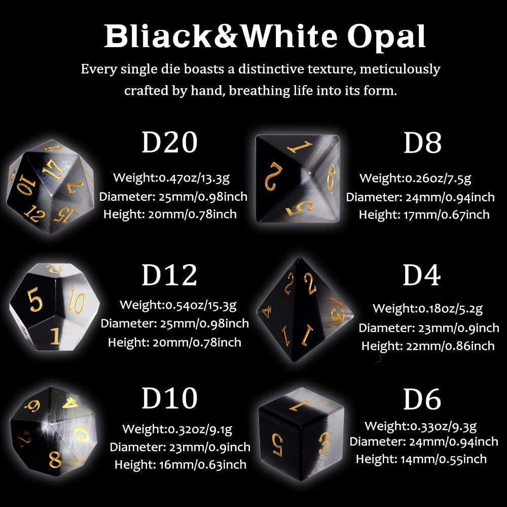 Black & White Cat's Eye Dice Set - RULE DICE