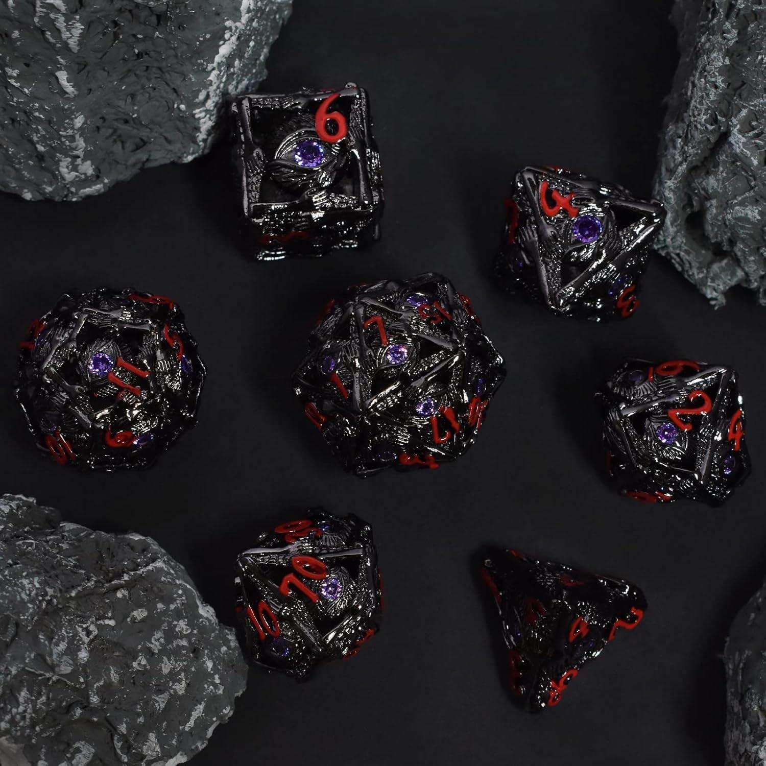 Black and Purple Gemstone Dice Set - RULE DICE