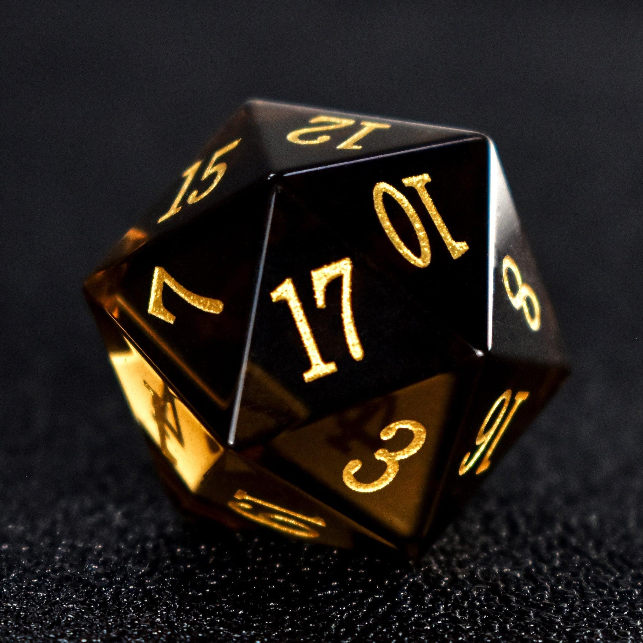  RULE DICE -  Gemstone dice Black Tea Crystal Dice