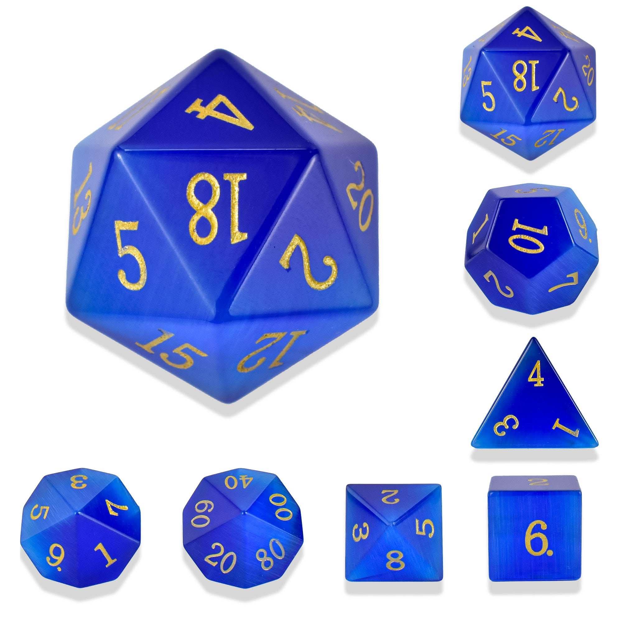 Blue Cat's Eye Dice Set - RULE DICE