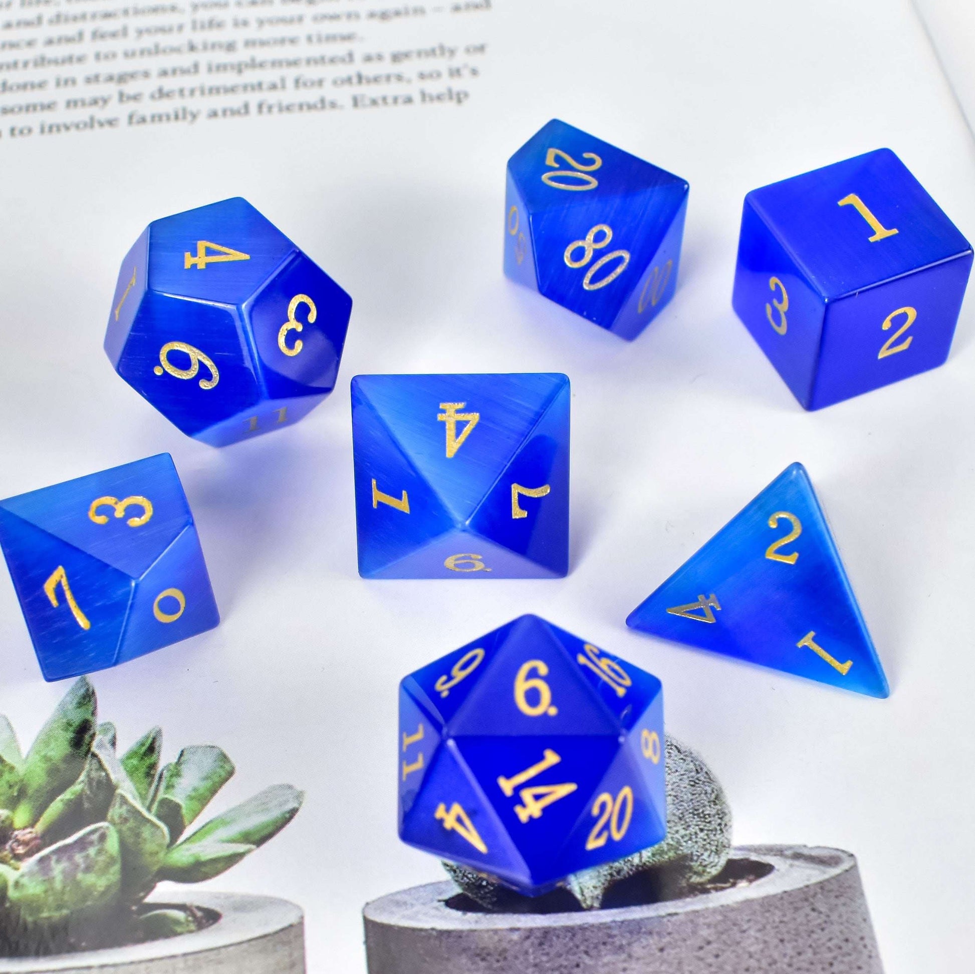 Blue Cat's Eye Dice Set - RULE DICE