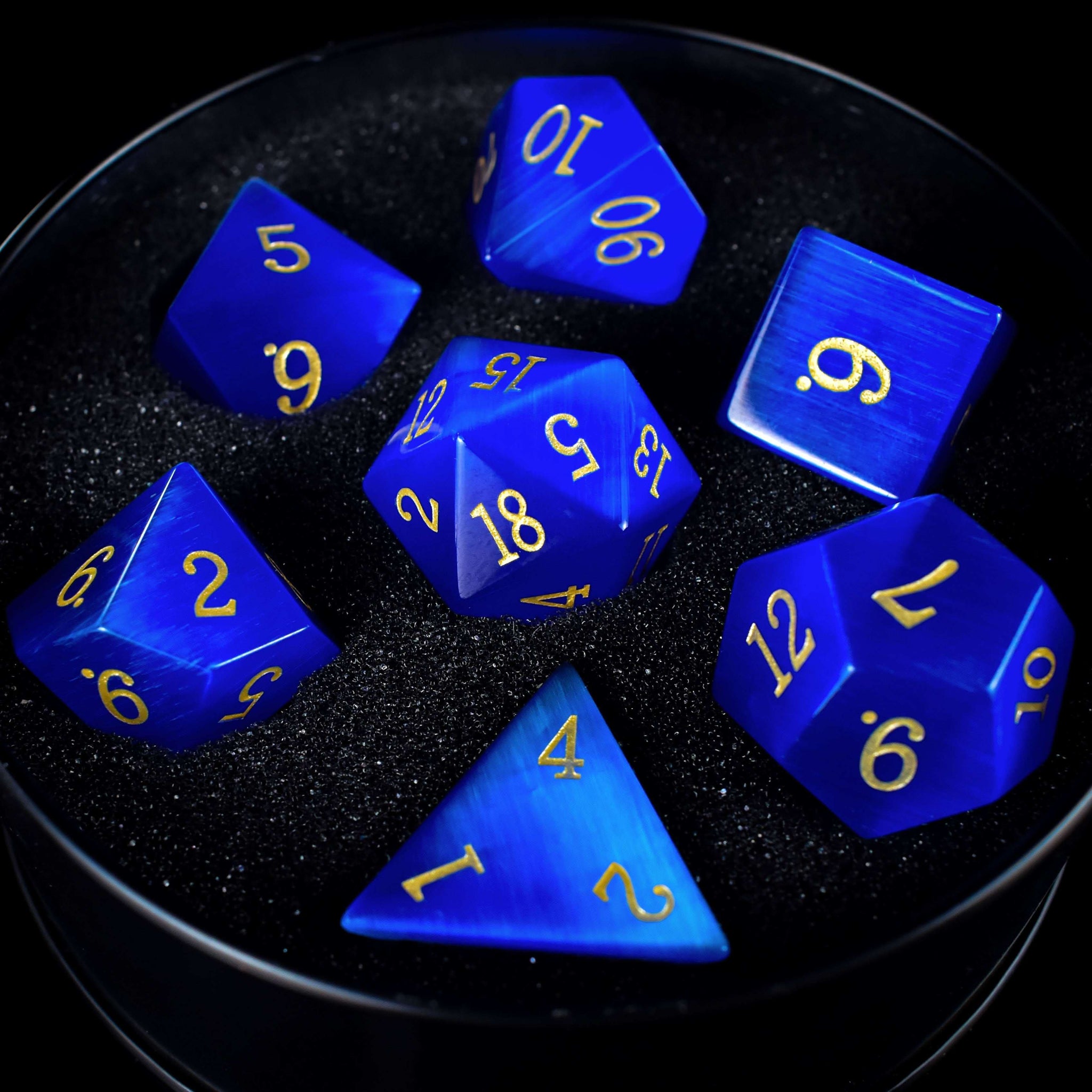 Blue Cat's Eye Dice Set - RULE DICE