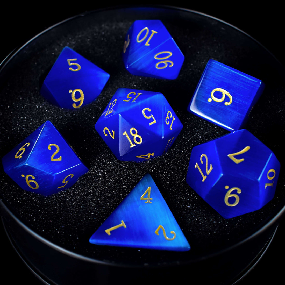 Blue Cat's Eye Dice Set - RULE DICE