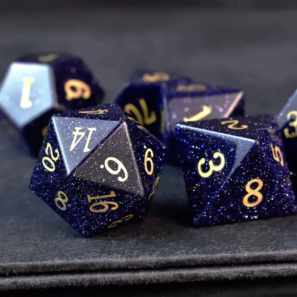 Blue Goldstone Dice Set - RULE DICE