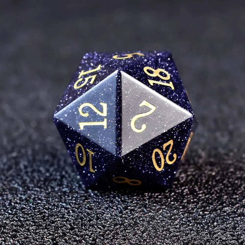 Blue Goldstone Dice Set - RULE DICE