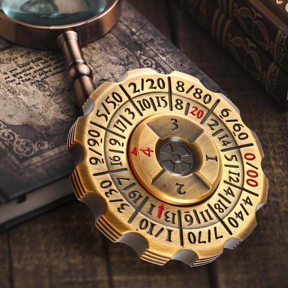 Brass 2-in-1 DND Dice & Fidget Spinner Set - RULE DICE