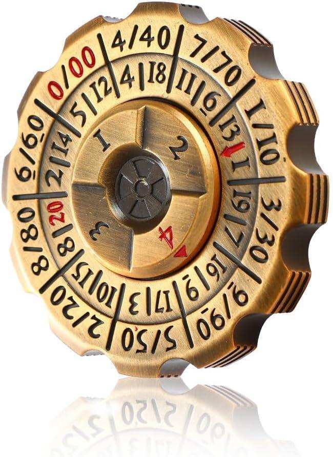 Brass 2-in-1 DND Dice & Fidget Spinner Set - RULE DICE