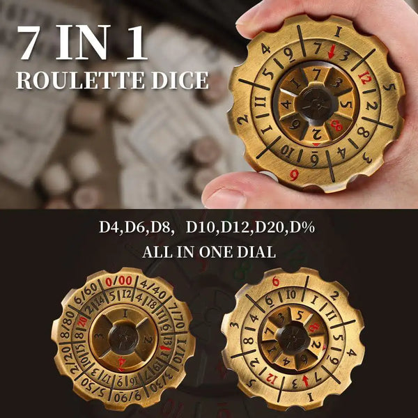 Brass 2-in-1 DND Dice & Fidget Spinner