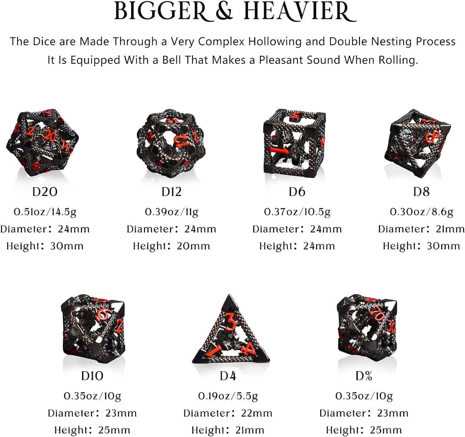 Colorful Hollow Dragon Dice Set - RULE DICE