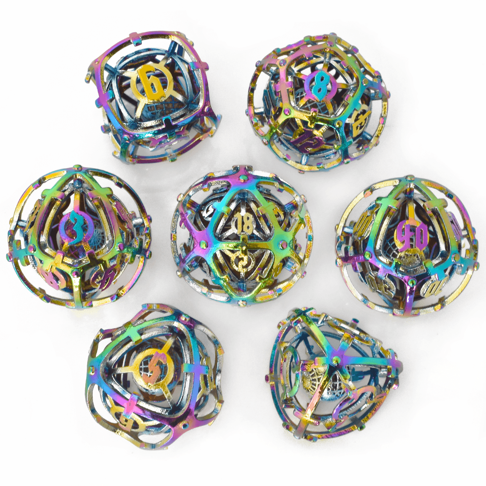 Colorful Hollow Music Metal Dice Set - RULE DICE
