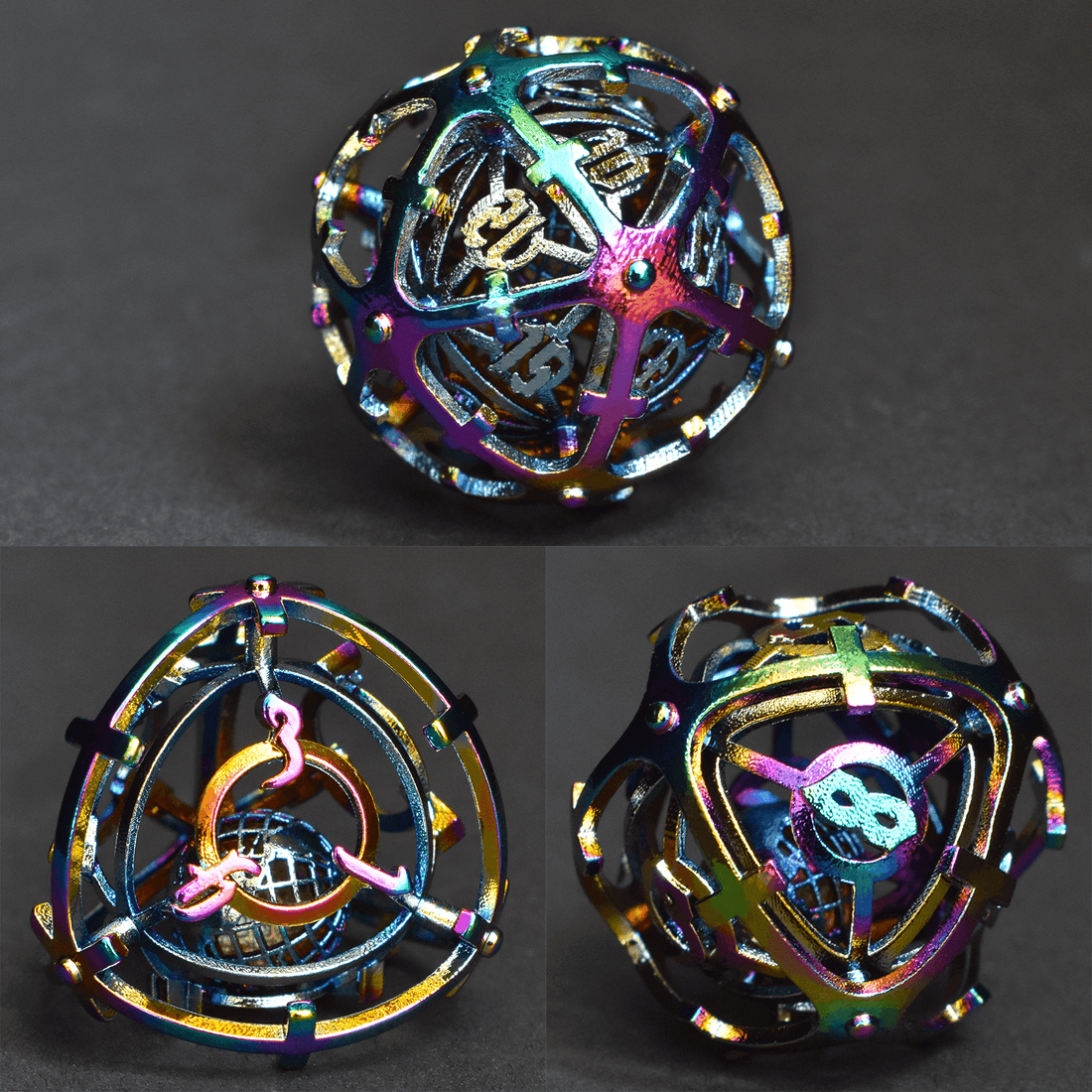 Colorful Hollow Music Metal Dice Set - RULE DICE