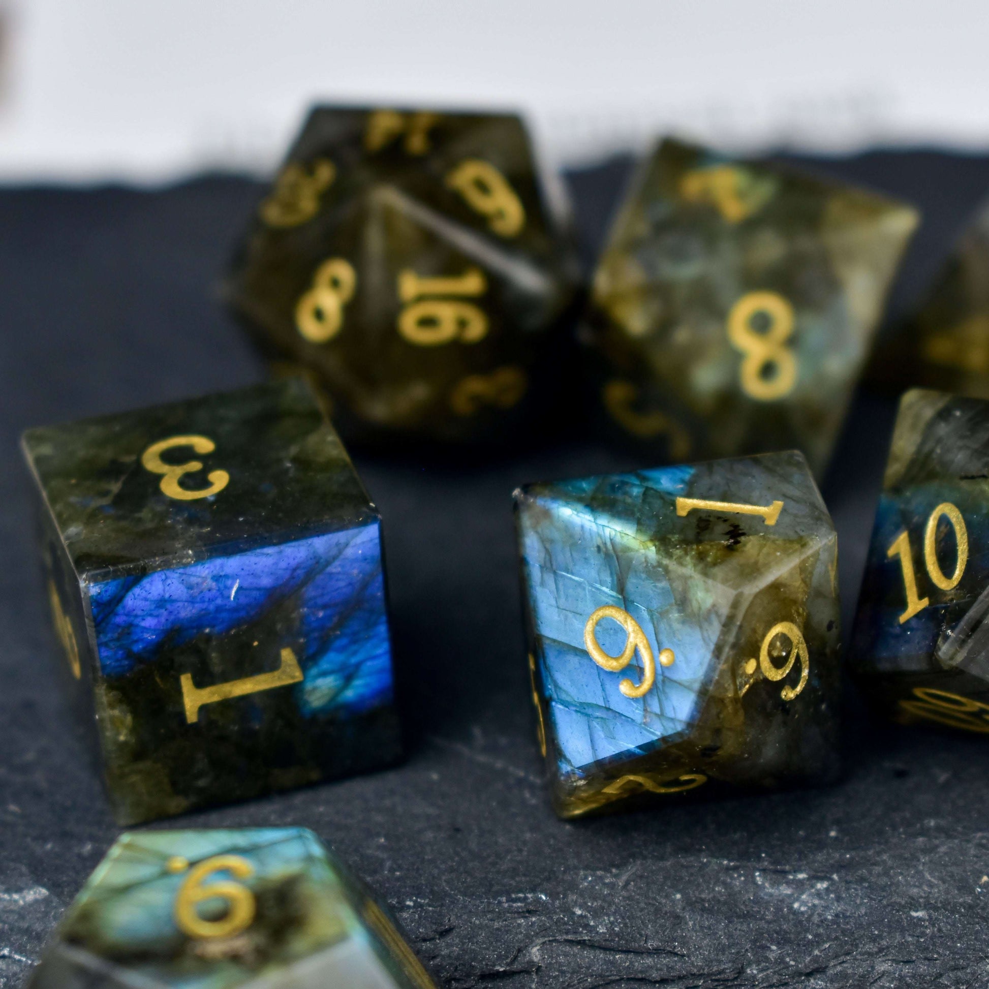 Colorful Labradorite Dice Set - RULE DICE