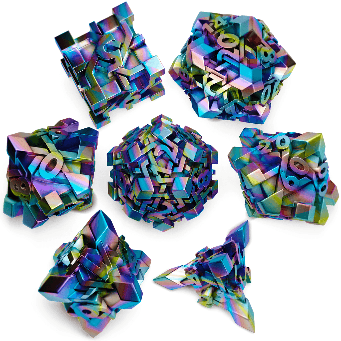 Colorful Maze Plated Dice Set - RULE DICE