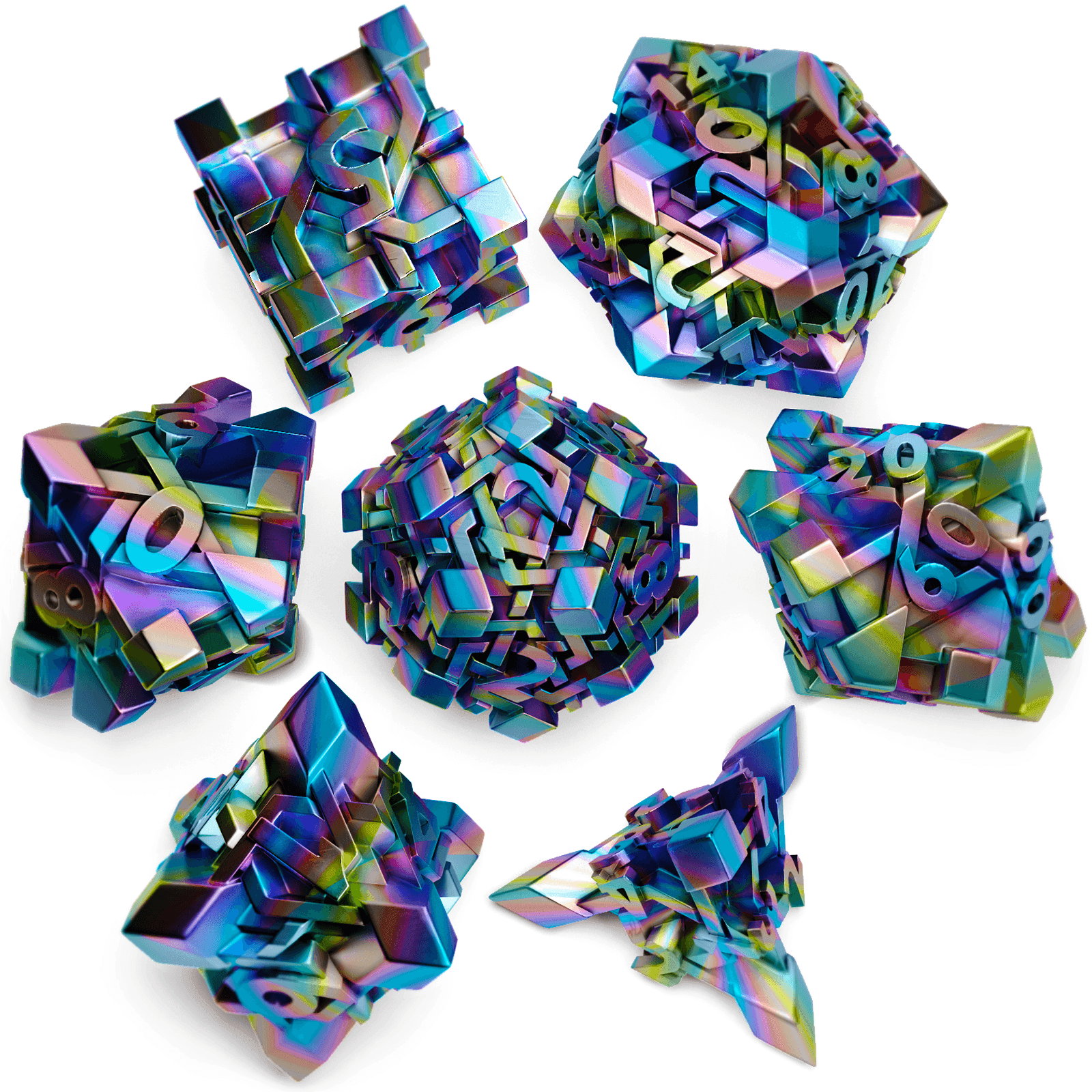 Colorful Maze Plated Dice Set - RULE DICE