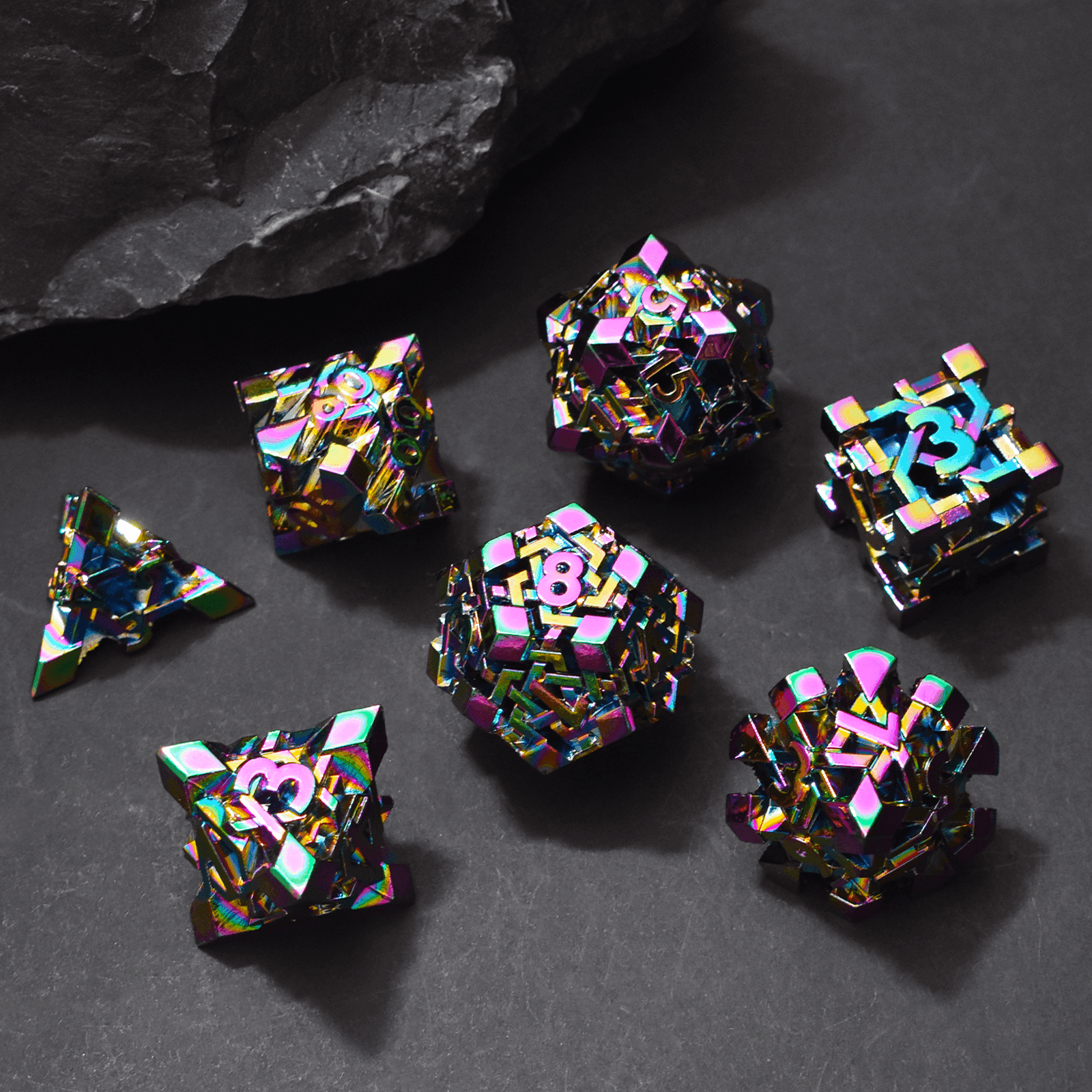 Colorful Maze Plated Dice Set - RULE DICE