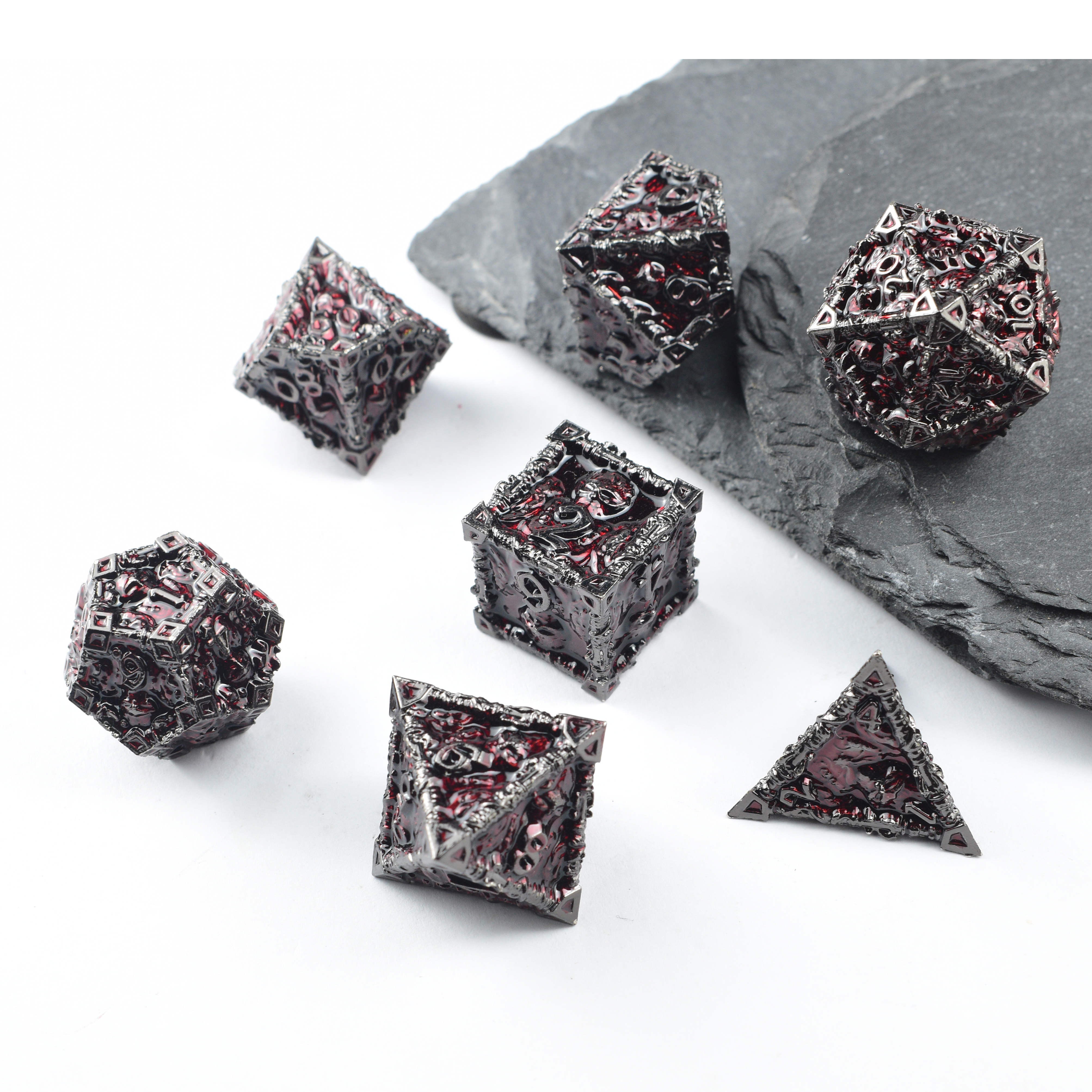 Monkey King Dice Set – Black Silver ＆ Red