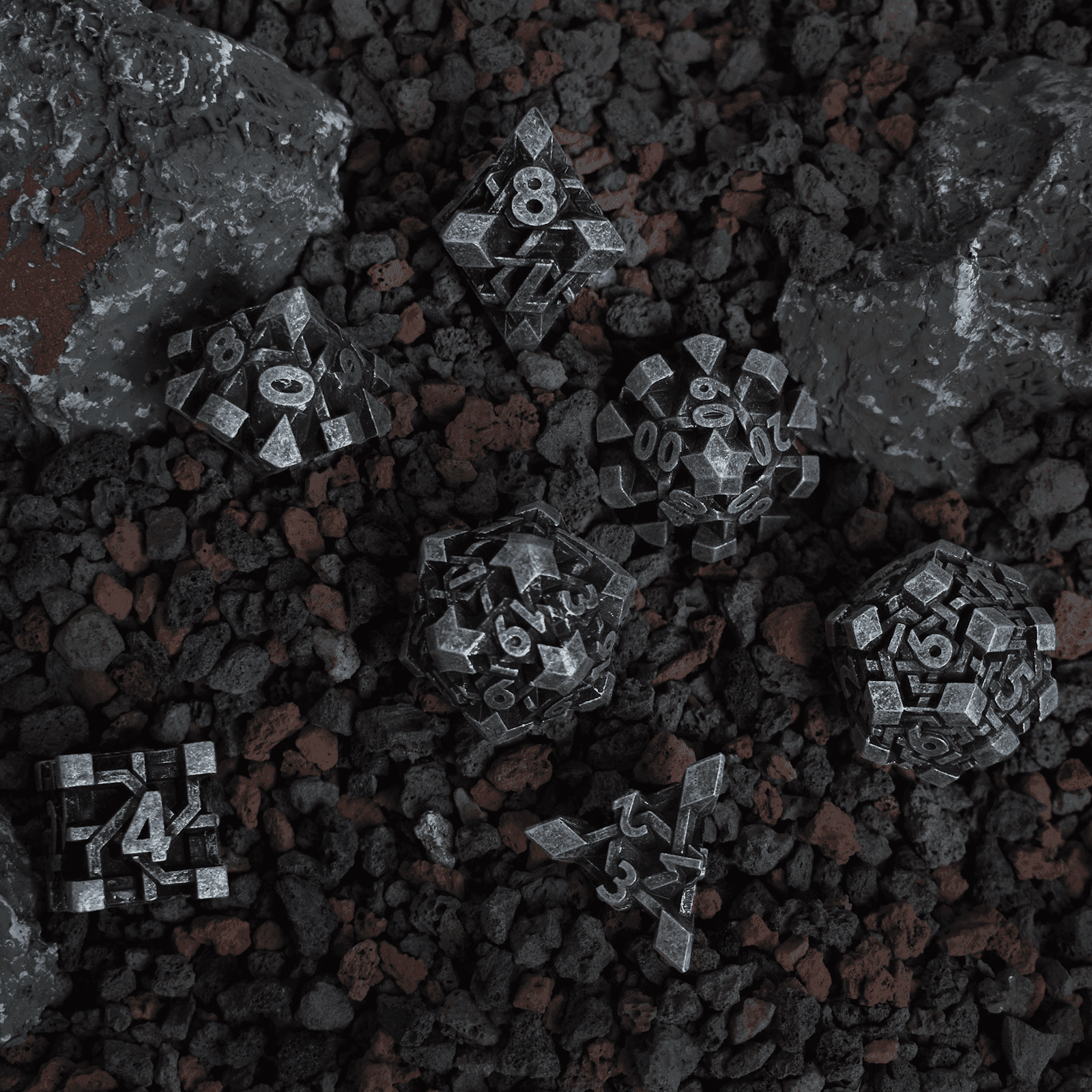 Dark Maze Plated Dice Set - RULE DICE