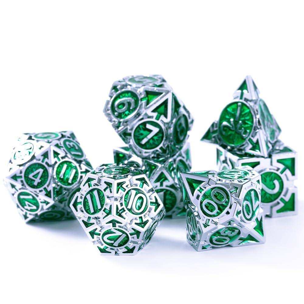 Emerald Green Weighted Metal Dice Set - RULE DICE