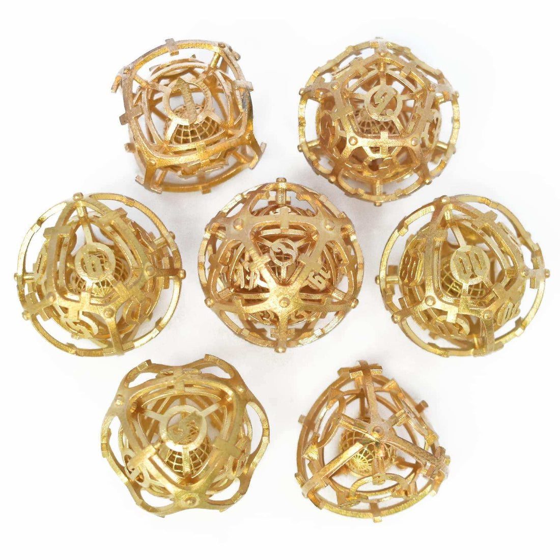 Gold Hollow Music Metal Dice Set - RULE DICE