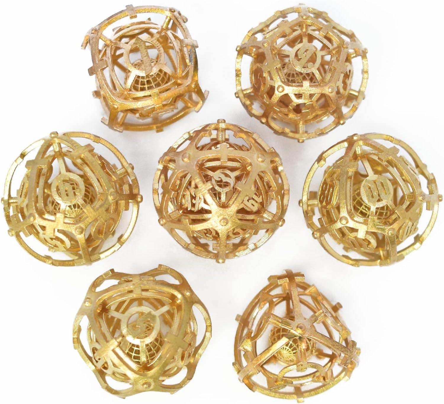 Gold Hollow Music Metal Dice Set - RULE DICE