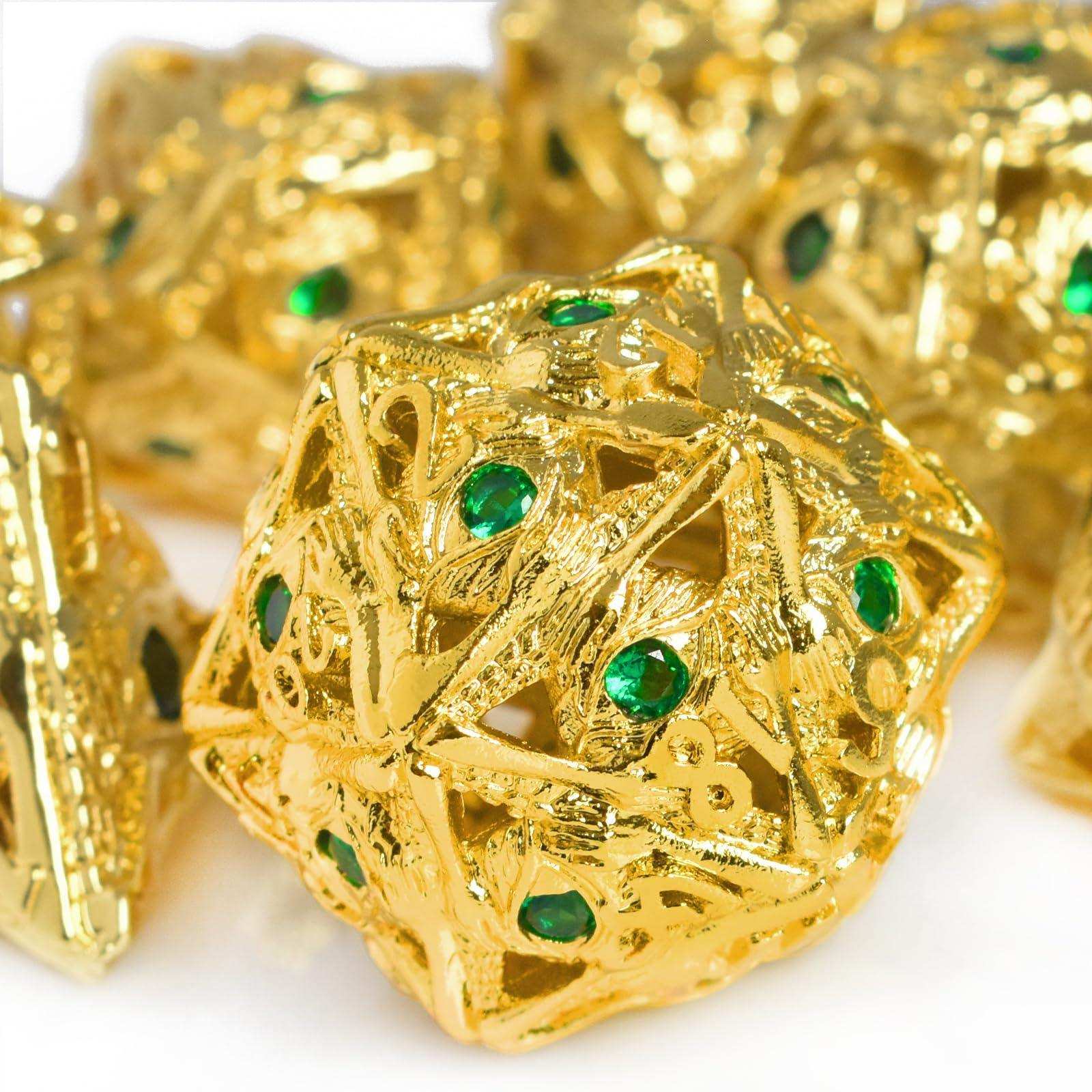 Golden & Emerald Dice Set - RULE DICE