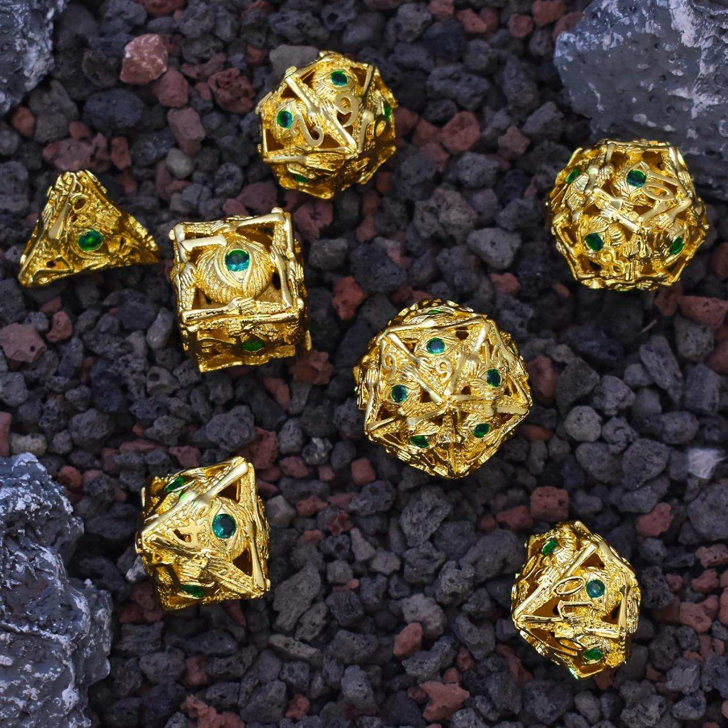 Golden & Emerald Dice Set - RULE DICE