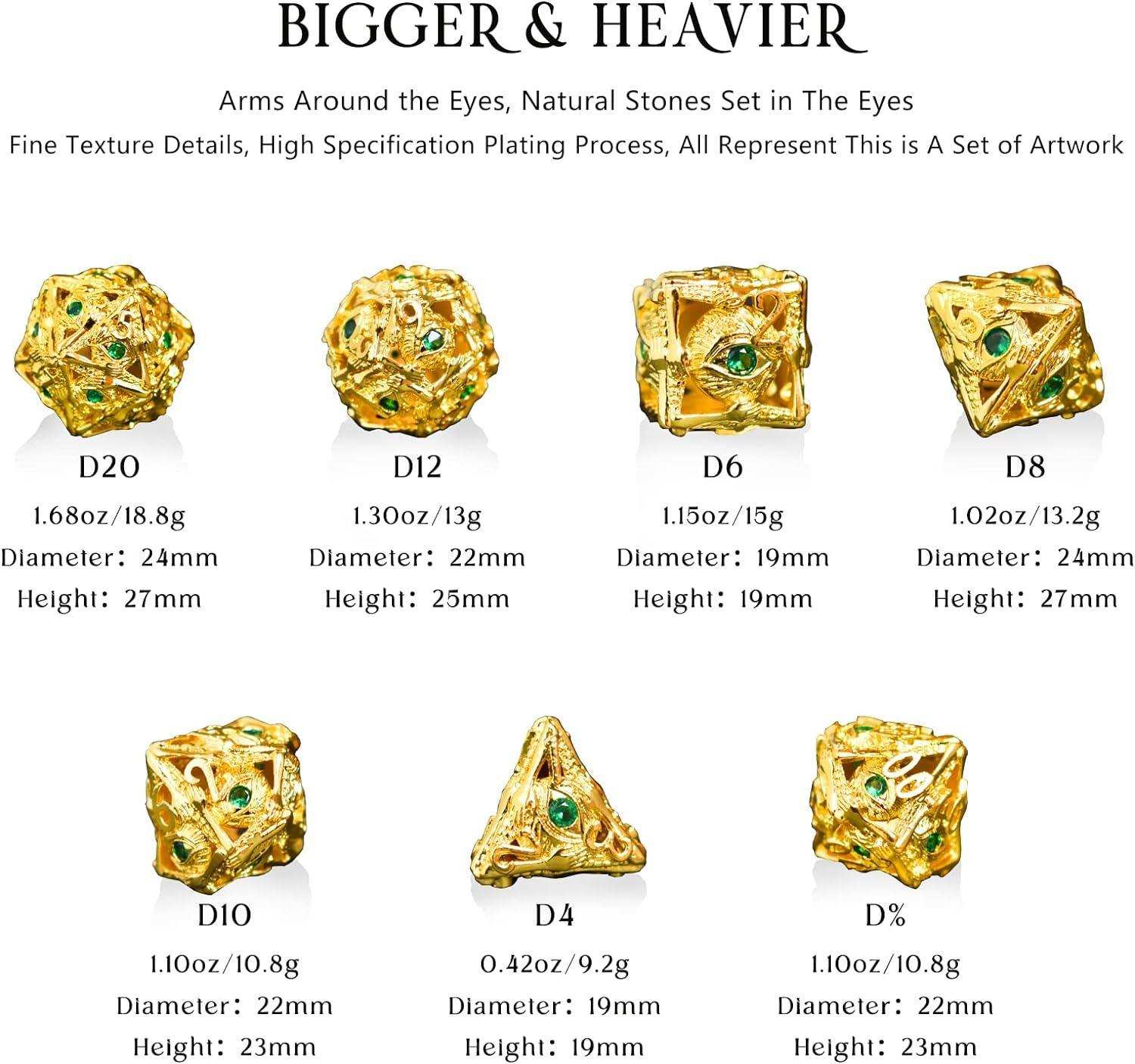 Golden & Emerald Dice Set - RULE DICE