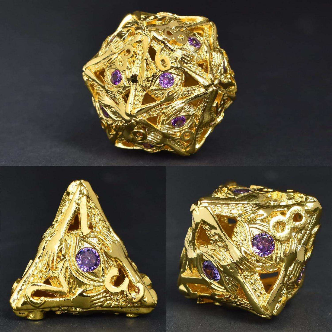 Golden & Purple Gemstone Dice Set - RULE DICE