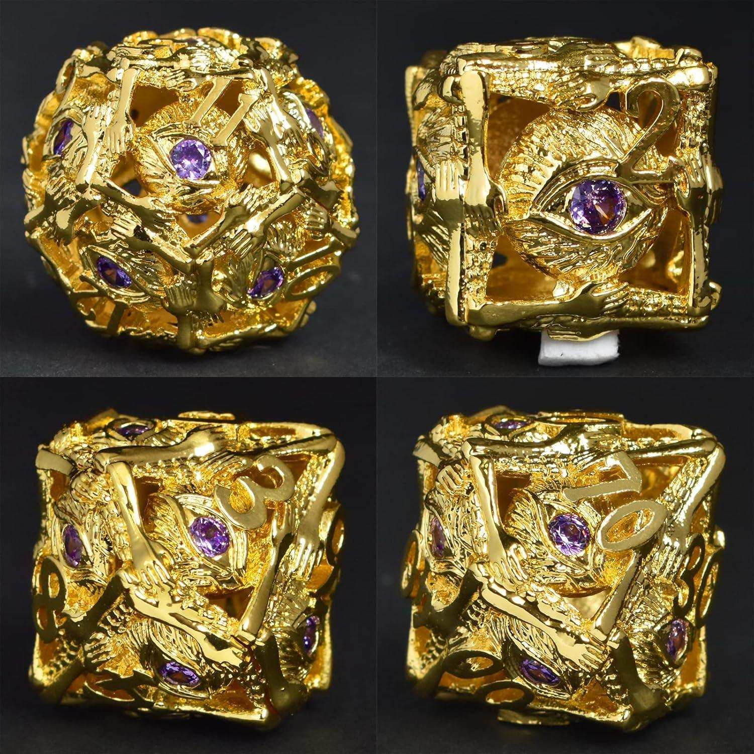 Golden & Purple Gemstone Dice Set - RULE DICE