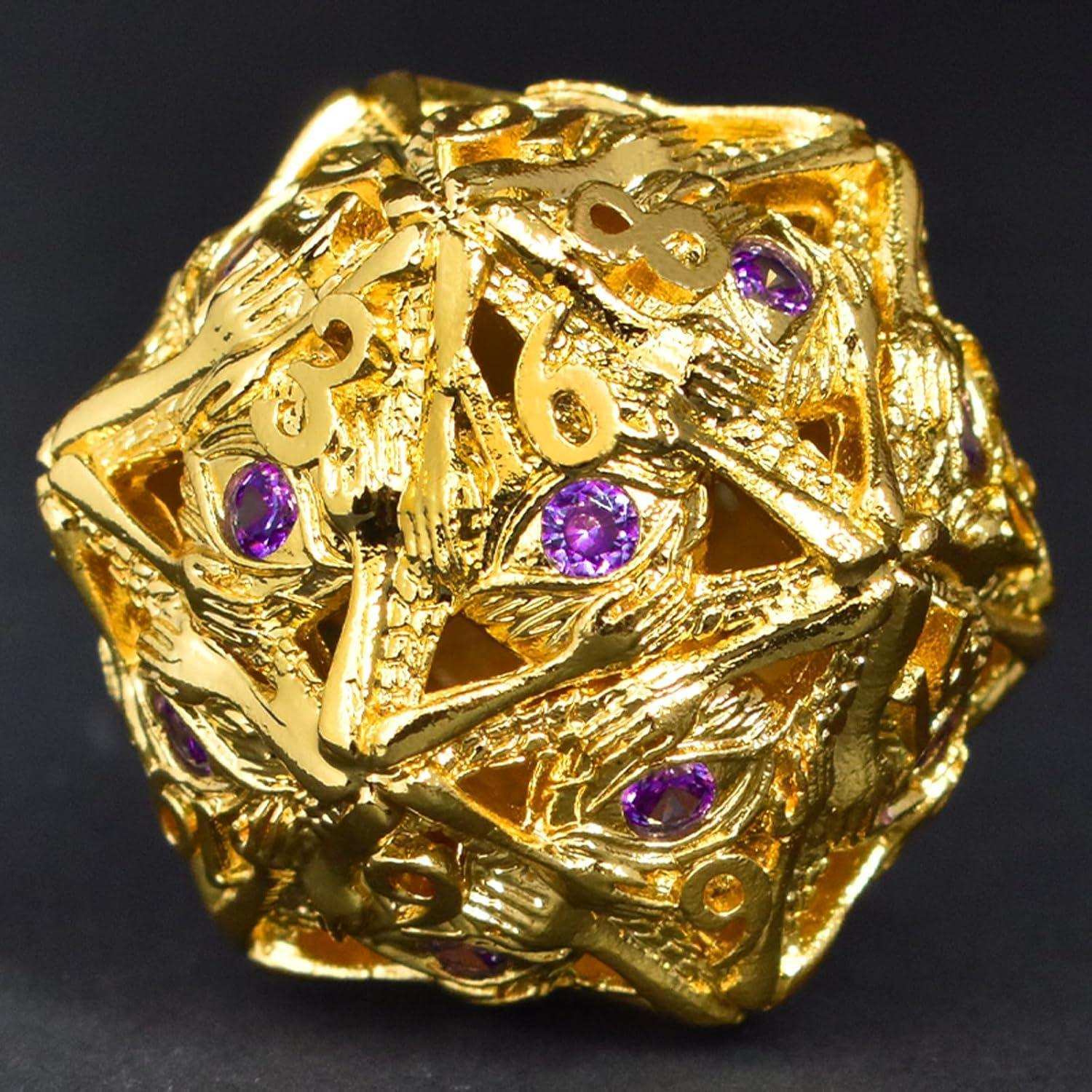 Golden & Purple Gemstone Dice Set - RULE DICE